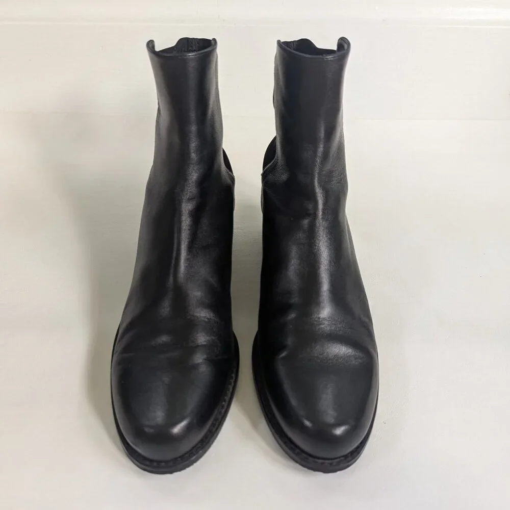 Stuart Weitzman Women's Easy On Reserve Leather Chelsea Boot Size 9.5 Black